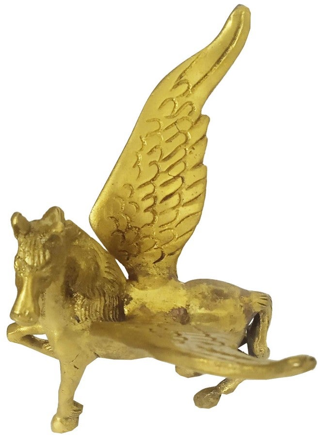 Purpledip Brass Pegasus Statuette: Mythical Two-Winged Flying Horse Collectible Art Showpiece (12141) - Image 5